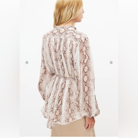Zimmermann Snake Print Blouse in Beige and Brown size - Picture 5 of 16